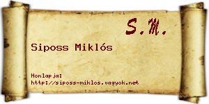 Siposs Miklós névjegykártya