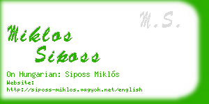 miklos siposs business card